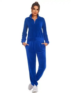 Winter High Quality Mohair Sweat Suit Women Custom Logo Blank Tracksuit 100% Cotton Hoodie and Sweatpants Set - Product Image 3