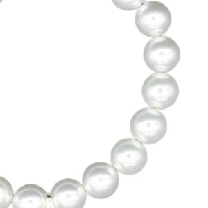 Bracelet élastique avec breloque en forme de bouclier de perle, couleur blanche, bijoux à la mode, accessoire cadeau, bracelet élégant en perles pour femmes, bijoux tendance - Product Image 4