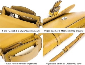 Sac à bandoulière en PU pour femmes, couleur unie, sangle réglable, fermeture à boucle, décontracté, usage quotidien, durable, léger - Product Image 4