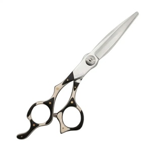 Ciseaux à cheveux professionnels en acier inoxydable, pointe acérée, pour droitiers, manche long en plastique, usage en salon - Product Image 1