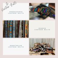 Ceintures en cuir de vachette occidentales faites à la main de haute qualité pour hommes et femmes, motif floral, boucle en laiton de 1,5 pouce, longueur personnalisée, prix de gros