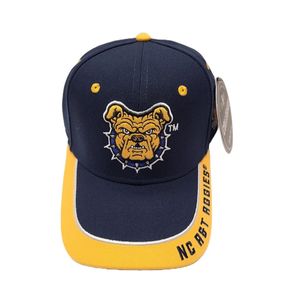 หมวกเบสบอล North Carolina A&T Aggies ปรับขนาดได้ สีน้ำเงินกรมท่า หมวกแฟนกีฬามหาวิทยาลัย ปักโลโก้มหาวิทยาลัย สำหรับวันแข่งขันแบบสบายๆ - Product Image 1