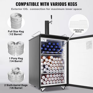 Dispenser Birra a Spillatura Singola con Cilindro CO2, Vassoio Raccogligocce e Controllo Temperatura 32-50 Fahrenheit per Feste, Kegerator Birra da 5L - Product Image 3