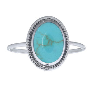 Bague en argent sterling 925 avec pierre verte ovale à bord torsadé, vente en gros pour événements festifs, Thaïlande - Product Image 2