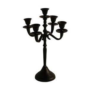 Candélabre décoratif noir à cinq bras en métal, porte-bougie multi-bras, chandelier vintage rustique, centre de table - Product Image 3