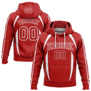 Custom Men's <b>Red</b> <b>Hoodie</b> With Name Number Sublimation Print Pocket Design Casual Autumn Wear Regular Fit Polyester Knitted - Product Image 1