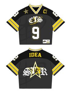 เสื้อเบสบอลครอปทรงโอเวอร์ไซส์ คอวี แขนสั้น สไตล์ Y2K สำหรับผู้หญิง ผลิตจากวัสดุรักษ์โลก เหมาะสำหรับงานพิมพ์ลายแบบ Sublimation # 23 - Product Image 3