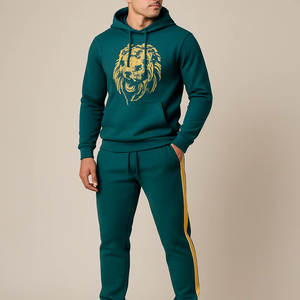 Mens Hiking Outfit Set Hooded Top And Durable <b>Pants</b> Designed For Outdoor Adventure And Mountain Activity Use - Product Image 1