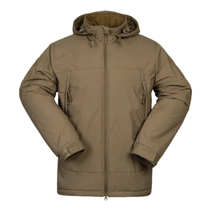 Men's Winter Waterproof Windproof Eco-Friendly Quilted <b>Jacket</b> with <b>Canvas</b> Fabric and Nylon Shell Breathable Customizable - Product Image 1