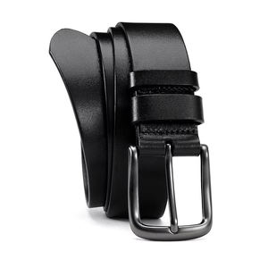 Ceinture en cuir véritable pour homme, motif uni avec boucle serpent en acier, ceinture en cuir véritable promotionnelle en solde - Product Image 2