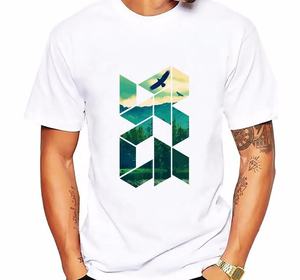 Camiseta de algodón orgánico para hombre de manga corta con cuello redondo diseñador liso 100% algodón súper suave OEM Logo cuello redondo tamaño surtido camiseta para hombre - Product Image 1