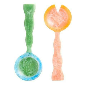 Ensemble de Cuillères à Salade Colorées avec Poignée Torsadée en Résine Écologique, Lavables au Lave-Vaisselle, Compatibles Micro-ondes et Four, Idéales pour Mélanger Fruits et Légumes - Product Image 1