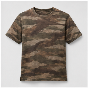 Camiseta de Manga Corta para Hombre con Estampado de Camuflaje de Corte de Corteza de Nogal Taupe Personalizada MTS-CAMO-0020 - Product Image 1