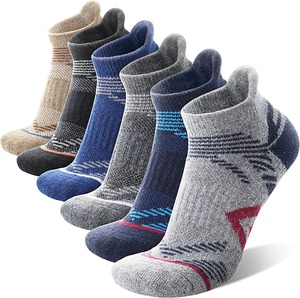 Men's <b>Black</b> Ankle <b>Socks</b> With Yellow Lightning Pattern Breathable Knitted Sports <b>Socks</b> Summer Lightweight Fit 6 Pairs - Product Image 2
