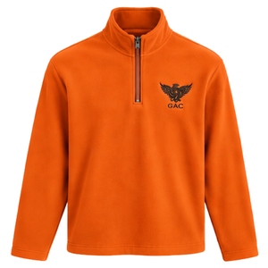Sudadera casual de forro polar micro texturizado naranja con media cremallera, manga larga y cuello alto para hombre, venta al por mayor - Product Image 1
