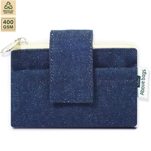 400 GSM Non Laminated Denim Cosmetic <b>Makeup</b> Pouch Travel <b>Makeup</b> 15x17 cm Flat Custom Logo Wholesale OEM Bulk Order Model SS272A - Product Image 3