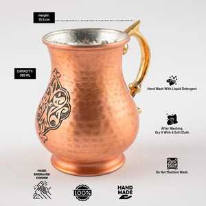 Handmade <b>Copper</b> Moscow Mule Mug: Vintage Style Drinkware, Enamel Moscow Mule <b>Cup</b>, Custom Engraved Cocktail Mug, Grooms - Product Image 6