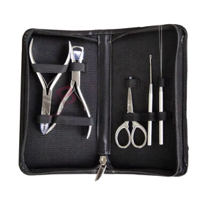 Kit de Pinzas para Extensiones de Cabello de Acero Inoxidable con Tijeras y Herramientas, Revestimiento de Color Personalizado para Instalación y Remoción - Product Image 5
