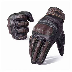Breathable Motorcycle Riding <b>Gloves</b> <b>Mens</b> Genuine <b>Leather</b> Full Finger Motorbike <b>Gloves</b> Strong Grip Anti Slip Lightweight - Product Image 1