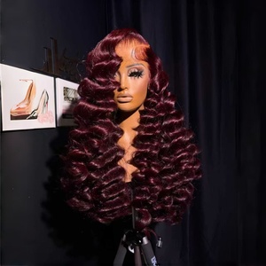 Perruque Lace Front Transparente 13*4 Personnalisée, Cheveux Humains Brésiliens Remy 100% Naturels, Brun Foncé 99j, Bouclés Profonds - Product Image 1