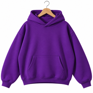 <b>Red</b> Oversized fashion Hooded Sweatshirt <b>Men</b> Cotton <b>Fleece</b> Casual Autumn Wear Regular Fit Knitted Long Sleeve Pocket Design - Product Image 2