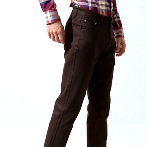 2026 New Men's <b>Brown</b> Slim Fit Straight Leg Denim Jeans High Waist Cotton Casual Pants Autumn Wear - Product Image 4