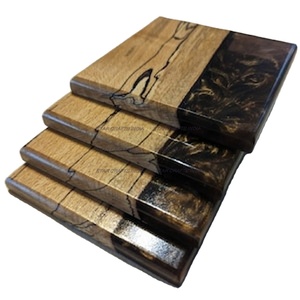 ที่รองแก้วไม้อะคาเซียทรงสี่เหลี่ยมและเรซินอีพ็อกซี่ดีไซน์ใหม่ตามสั่งสำหรับสำนักงานและบ้านจาก SCI - Product Image 1