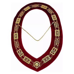 Insignias metálicas de diseño personalizado de alta calidad, collar de cadena masónica, collar de terciopelo ligero. - Product Image 3