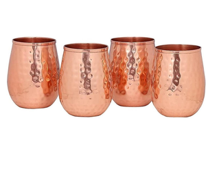 Meilleures ventes : Tasses et gobelets modernes réutilisables et écologiques en cuivre pur à 100 %, finition argent miroir, 16 oz, en provenance d'Inde - Product Image 2