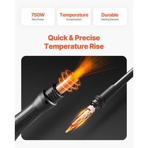Stazione di Rilavorazione Digitale 2-in-1 con Saldatore da 750W a Temperatura Regolabile e Punta a Pinzetta - Product Image 3