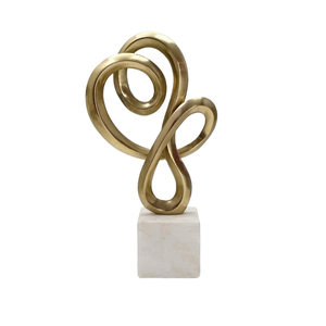 Attractive Design Metal Sculpture Luxury Antique <b>Gold</b> Swirl Statue Cast Aluminum Tabletop <b>Ornament</b> for Home Hotel Decoration - Product Image 4