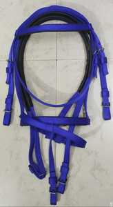 Bridon pour cheval en nylon robuste de qualité supérieure avec rênes à poignée en caoutchouc |   Ensemble de têtière d'équitation réglable et durable - Product Image 2