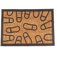 Tapis de bienvenue en fibre de coco semi-circulaire, design pressé, attrayant, décoratif, salon, tapis de porte de qualité supérieure