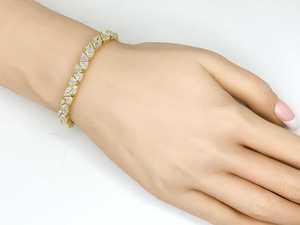 Pulsera de Moissanita VVS con Corte Triangular S925 de Luster Jewellery, Pulsera de Tenis con Diamantes Chapada en Oro de 18K con Engaste de Canal - Product Image 3