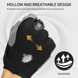 Half Finger Gym <b>Gloves</b> <b>Mesh</b> Material <b>Black</b> XL Breathable Unisex Fitness Training <b>Gloves</b> <b>Mesh</b> material <b>black</b> gym <b>gloves</b> - Product Image 4