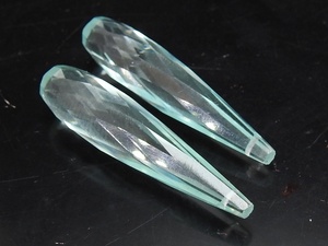 Cuentas de Cuarzo Azul Agua Facetadas en Forma de Gota Alargada de 35mm, Gemas Sueltas en Pares a Juego para Fabricación de Joyería y Pendientes, Venta al por Mayor - Product Image 3