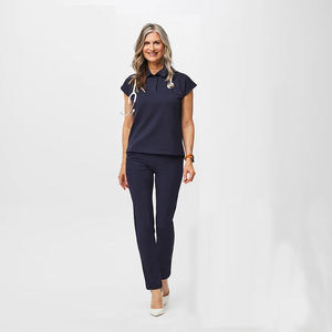 Tunique médicale pour infirmières d'hôpital, 72% Polyester 21% Rayonne 7% Spandex, Tissu tissé extensible dans les 4 sens, Détection par aiguille - Product Image 4