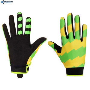 Gants de course Daizen Star International, à doigts entiers, rayés vert et jaune, antidérapants, activités de plein air, unisexe - Product Image 4