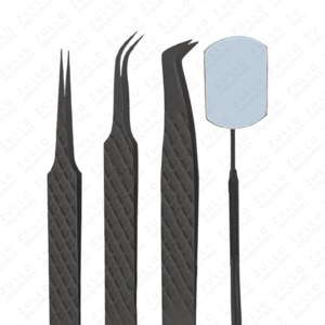 Premium Black Stainless Steel Eyelash Tweezers Pointed Tip Volume Lash <b>Tools</b> with Private Logo for Extensions - Product Image 3