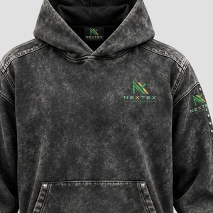 เสื้อฮู้ดดี้โอเวอร์ไซส์แบบหนาพิเศษ สไตล์ย้อมสีแบบแอซิดวอช พร้อมซับใน แต่งหมุดโลหะ มีกระเป๋าคิงการู ผลิตตามสั่ง (OEM) ขายส่งเสื้อผ้า - Product Image 5