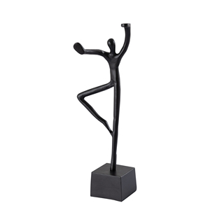 Modern Cast Iron Running Men Sculpture Dynamic Teamwork Sports Figurine Wholesale Abstract <b>Matte</b> Black Athletes Statue for Decor - Product Image 5