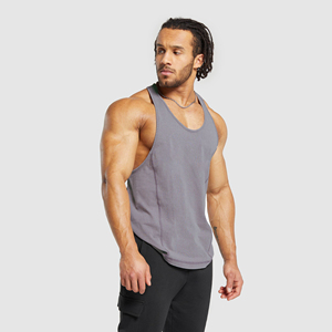 Custom Design Your Own Stringer <b>Mens</b> Mid-Weight Washed French Terry Fleece Cut Off Muscle Fitness Clothing Tank Top - Product Image 3