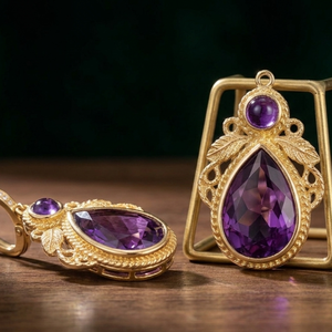 Trendy <b>Top</b> Product 925 Sterling Silver Blue Amethyst <b>Earrings</b> 18K Gold Plated 5 Inch Round 8mm Pear Factory Supply - Product Image 1