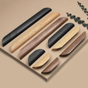 Modern Solid Wood Cabinet <b>Handles</b> and <b>Knobs</b> for Kitchen Cabinets Wardrobes Drawers Decorative <b>Furniture</b> Hardware Pulls - Product Image 1
