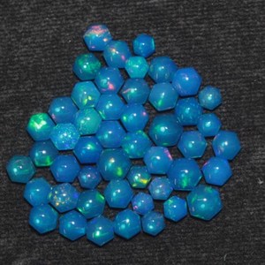 Opale Paraïba naturelle traitée fumée, pierre précieuse en vrac, cabochon taille hexagonale, multicolore, pour bijoux HASNAIN GEMS - Product Image 6