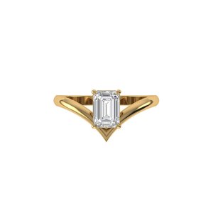 <b>Emerald</b> Cut Lab Grown Diamond <b>Ring</b> 925 <b>Silver</b> 9kt, 14kt, 18kt Gold Diamond <b>Rings</b> for Women's Engagement <b>Ring</b> - Product Image 3