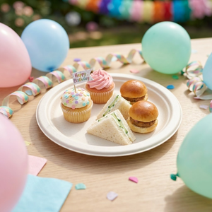 Platos Redondos Compostables de Bagazo de 6 Pulgadas de Primera Calidad |   Platos Biodegradables de Caña de Azúcar, Ecológicos y Desechables para Fiestas y Catering - Product Image 4