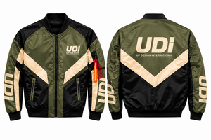 Men’s Bomber <b>Jacket</b> Custom Colorblock Windbreaker <b>with</b> <b>Zipper</b> <b>Pockets</b>, Ribbed Cuffs and Graphic Logo for Streetwear - Product Image 4