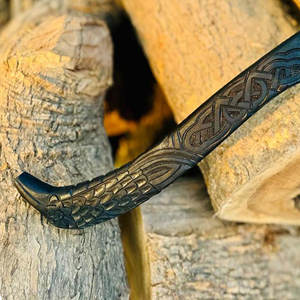 Viking <b>Axe</b> Industrial Grade Handcrafted Nordic Style Wooden Handle Traditional Design for <b>Camping</b> Outdoor Use Collection Display - Product Image 5