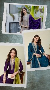 Ensemble Kurti Anarkali Évasé en Soie Exquise, Salwar Kameez Élégamment Conçu, Séchage Rapide, Toutes Saisons, pour Tenue Décontractée, Nouveauté 2026 - Product Image 2